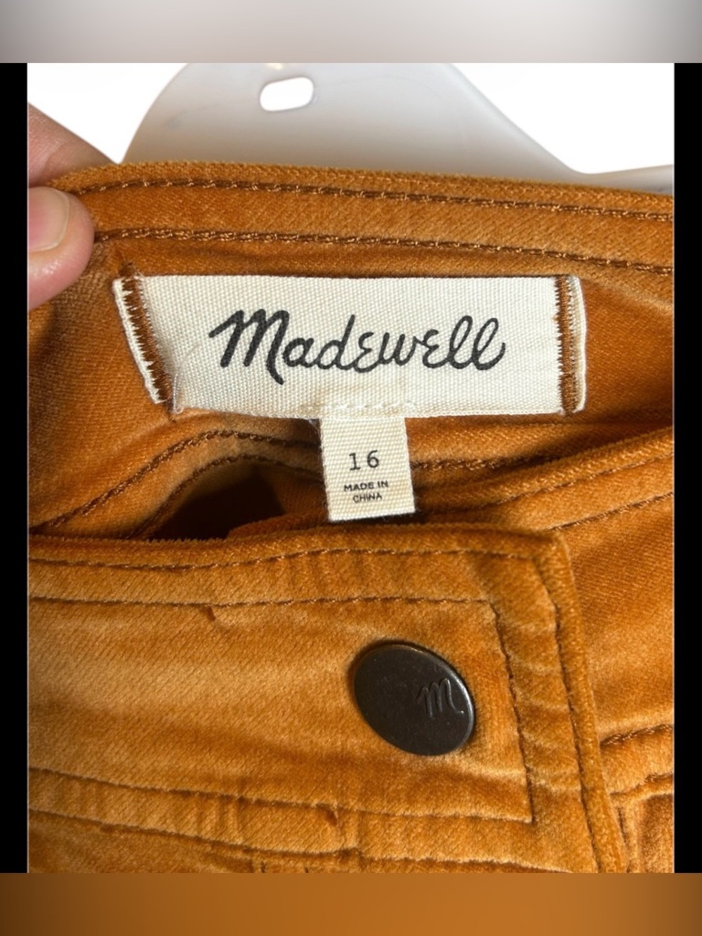 Madewell Velveteen A Line Button Front Mini Skirt Size 16 - Picture 4 of 5